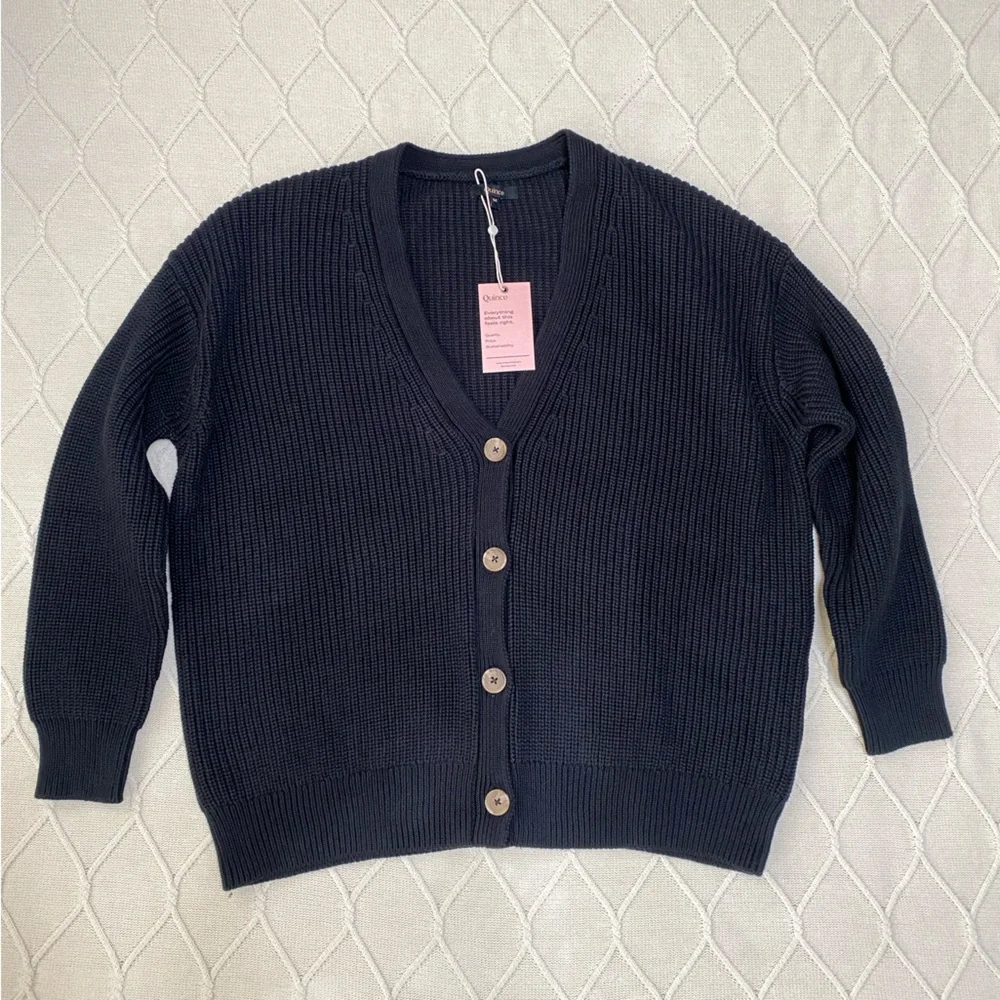 Quince Black Women's Cardigan Sweater - Picture 2 of 12